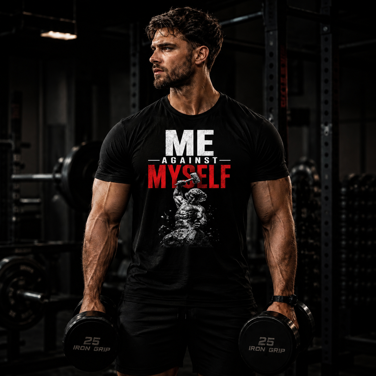 ME AGAINST MYSELF – Gym Motivation T-Shirt