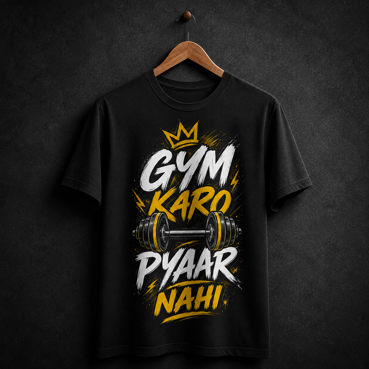Gym Karo, Pyaar Nahin – Motivational Gym T-Shirt