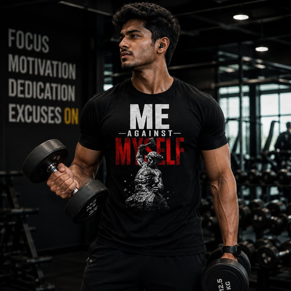 ME AGAINST MYSELF – Gym Motivation T-Shirt
